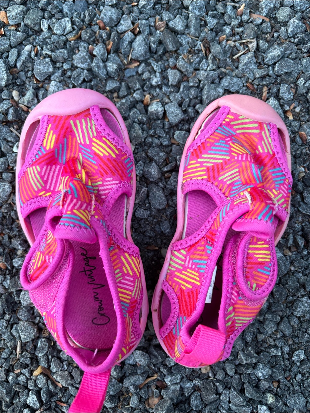Crown Vintage Kids Pink Multicolor Pattern Water-Friendly Sandals